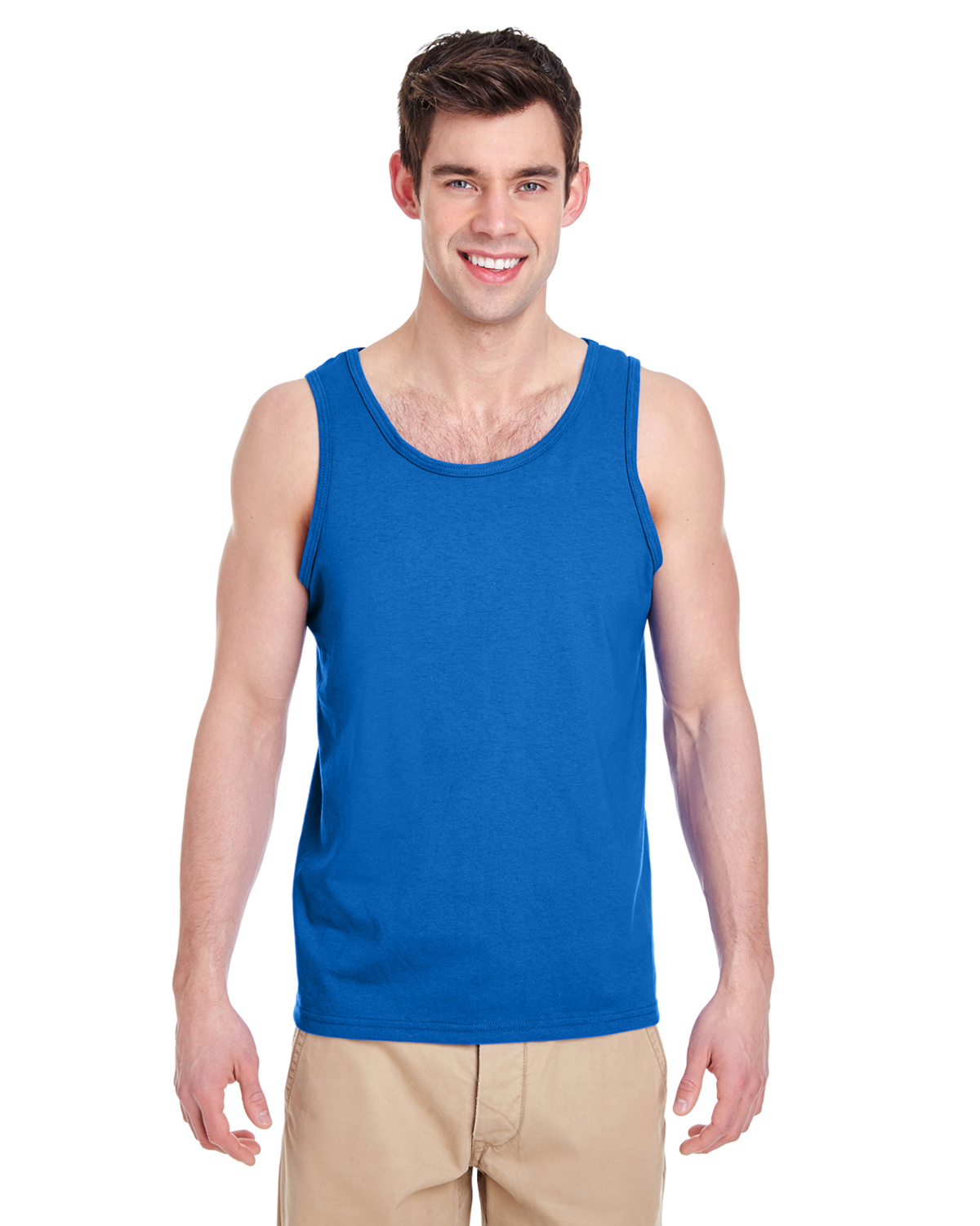 5-Pack Gildan G520 Adult Heavy Cotton Tank Tops - Preshrunk Jersey Knit - Multiple Sizes