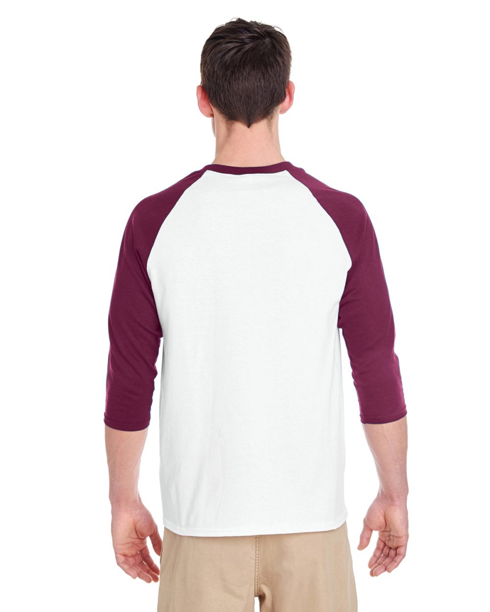Gildan G570 Adult Heavy Cotton 5.3oz 3/4-Raglan Sleeve T-Shirt - Image 3