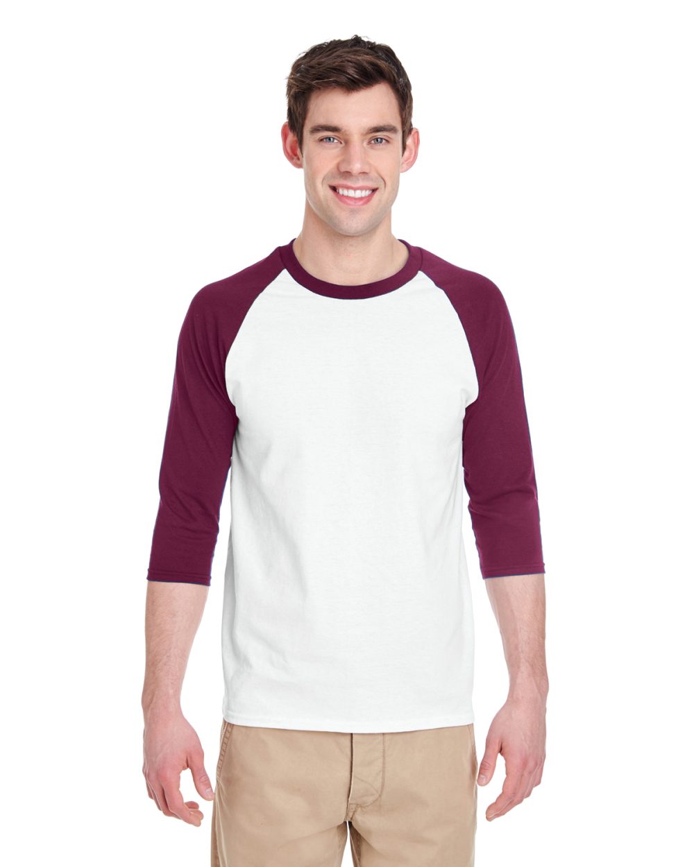Gildan G570 Adult Heavy Cotton 5.3oz 3/4-Raglan Sleeve T-Shirt