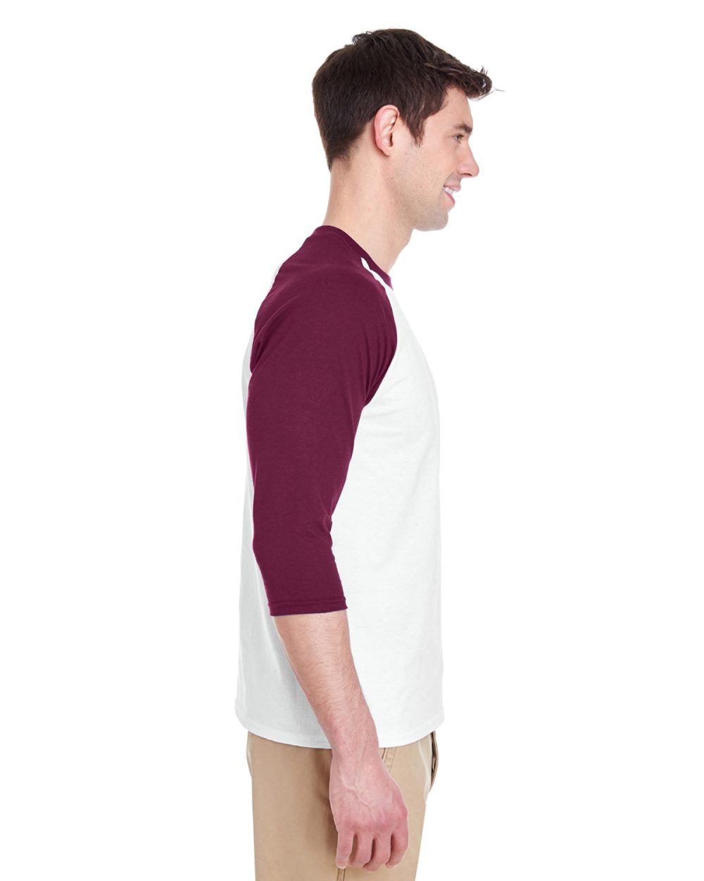 Gildan G570 Adult Heavy Cotton 5.3oz 3/4-Raglan Sleeve T-Shirt - Image 2